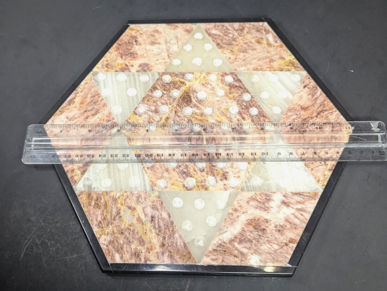 Onyx Marble Chinese Checkers Board Replacement – Pink & White 11-1/2″ Diameter