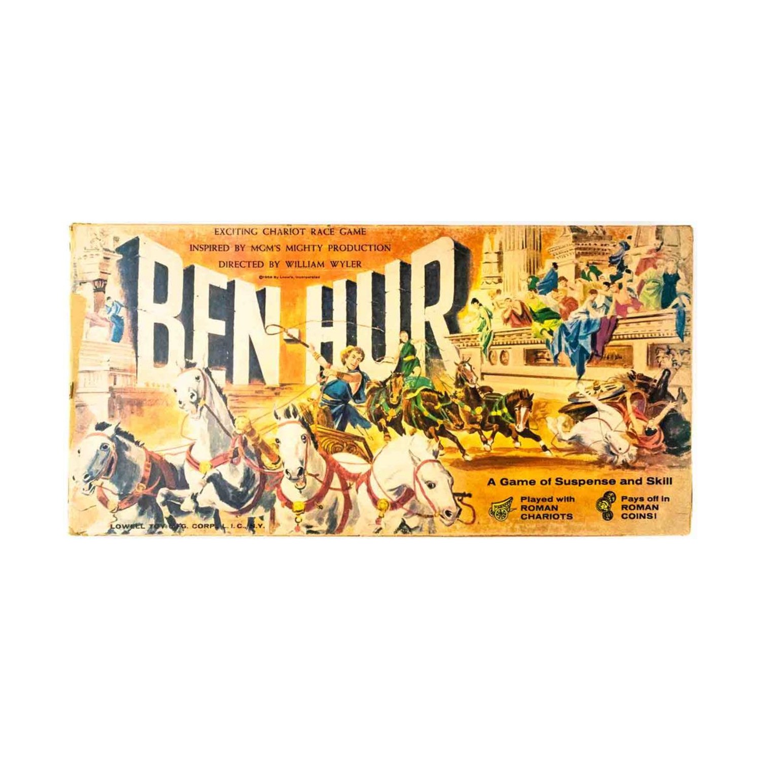 Lowell Toys Boardgame Ben-Hur Chariot Race Game Box Fair/EX