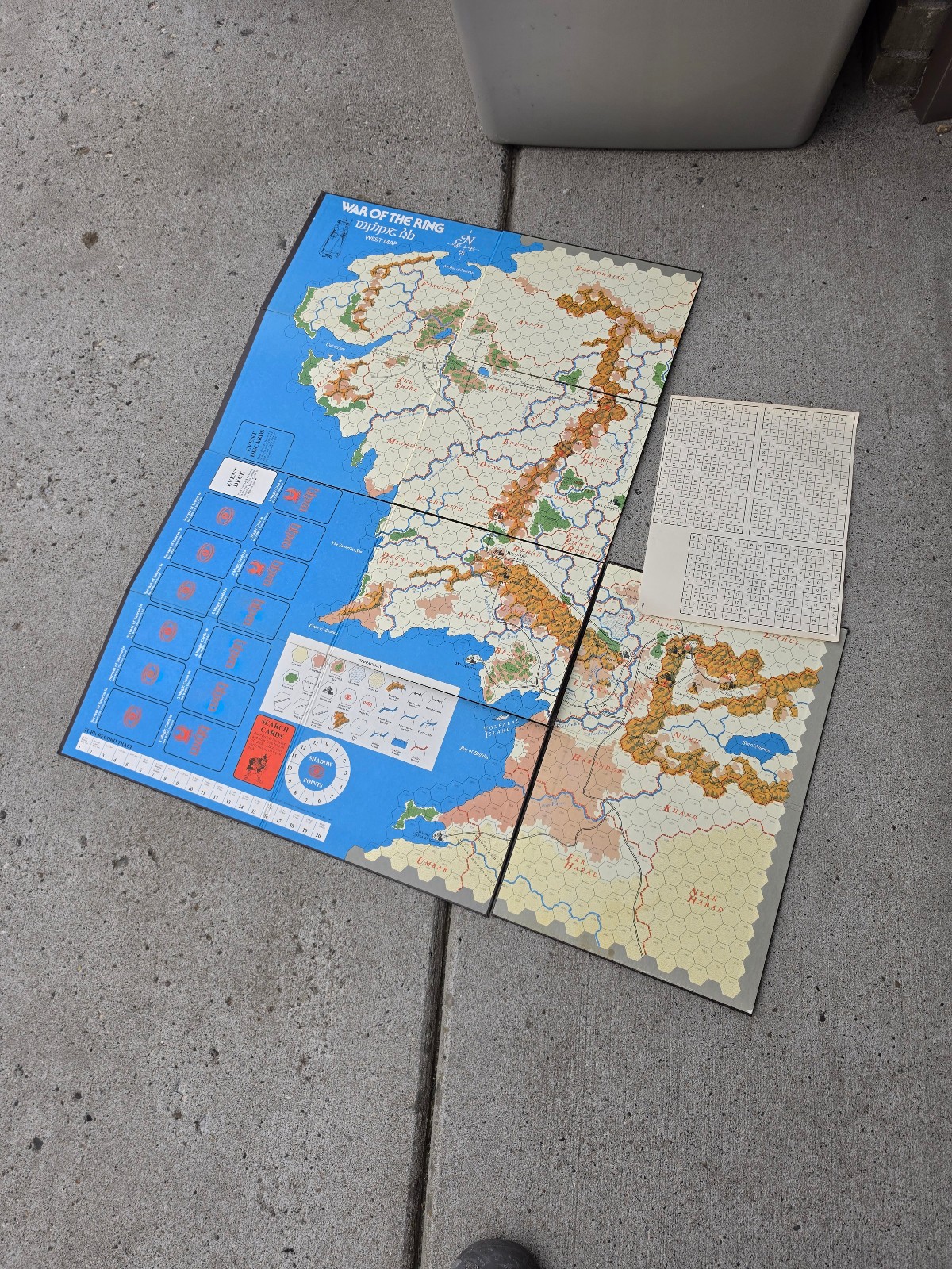 Lord of the Rings War of the Ring Board Game SPI Hard back maps PARTS ONLY