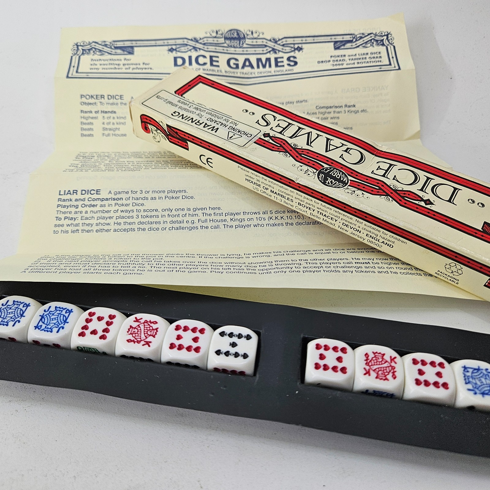 Vintage Dice Games – House of Marbles – Complete with Instructions manual