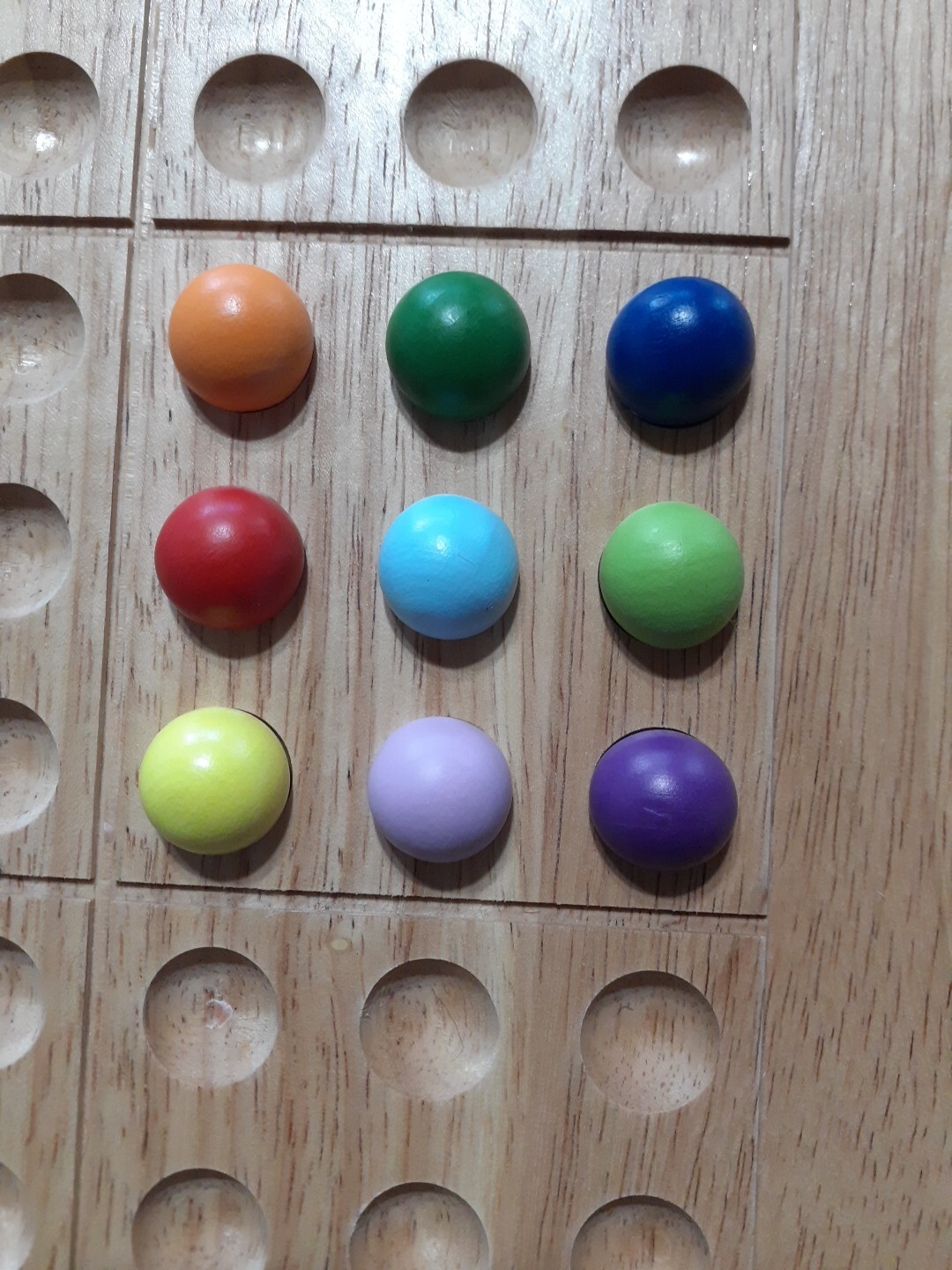 Colorku Wooden Balls Sudoku Puzzle Replacement Pieces – 1 set of all 9 Colors,