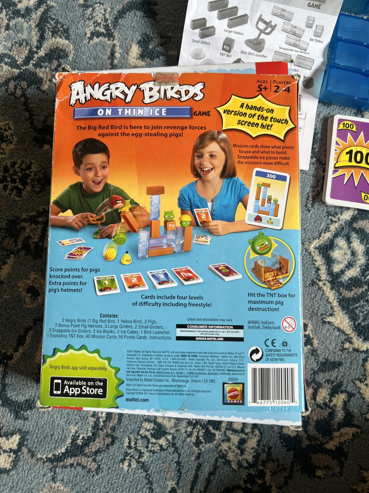 Angry Birds On Thin Ice Mattel 2011 Board Game READ DESCRIPTION (Missing A Card)
