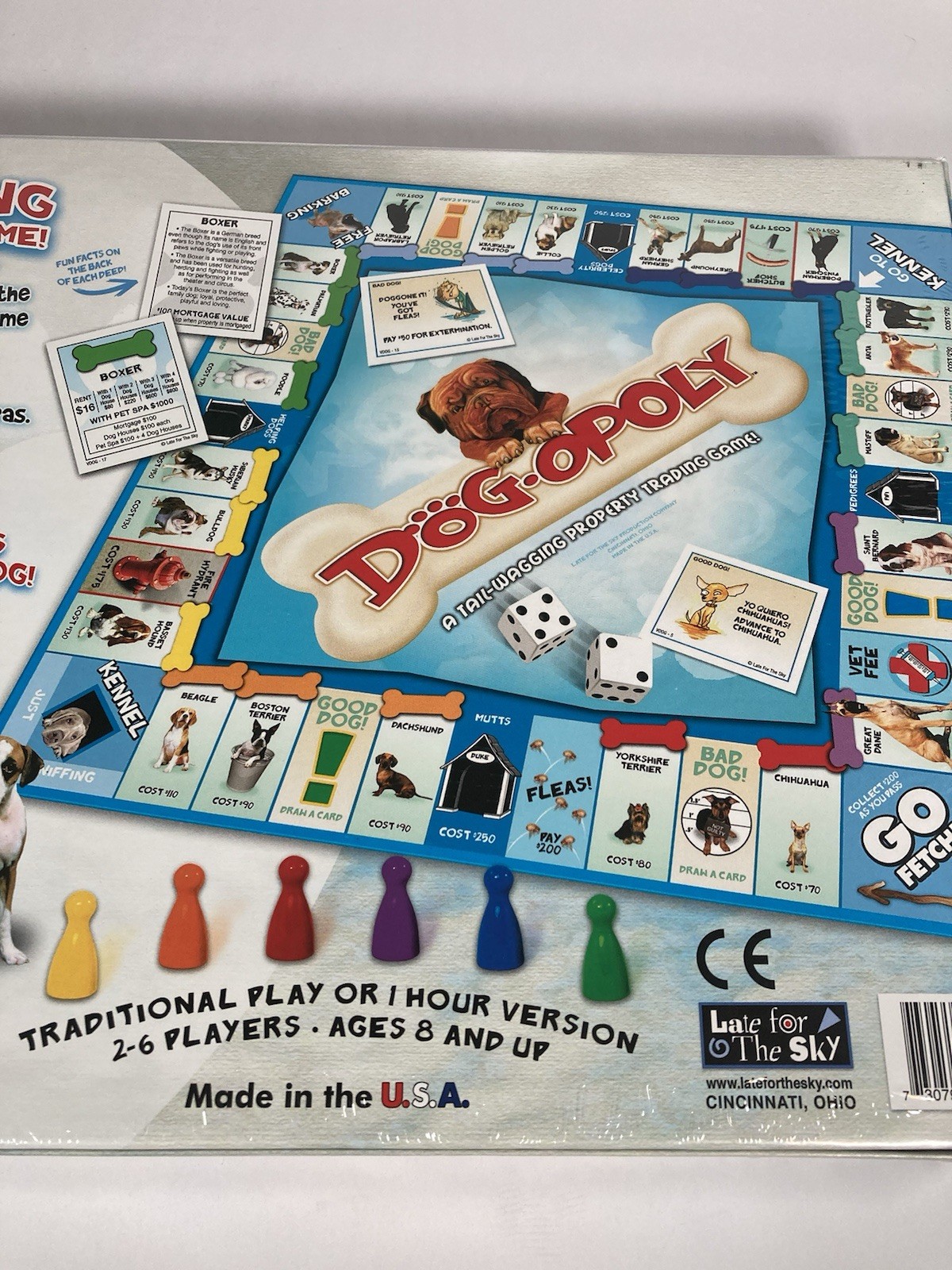 DOG-OPOLY Board Game By Late For The Sky Family Night Dog Made In USA NEW Sealed
