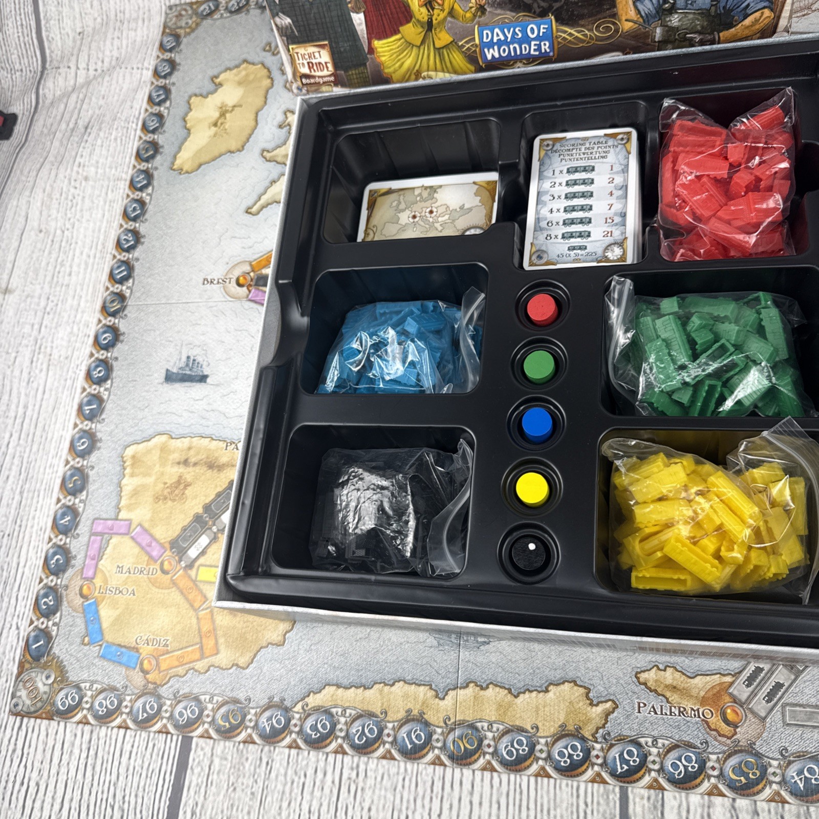 Ticket To Ride Europe Board Game – 100% Complete – 2012 Days of Wonder – Clean