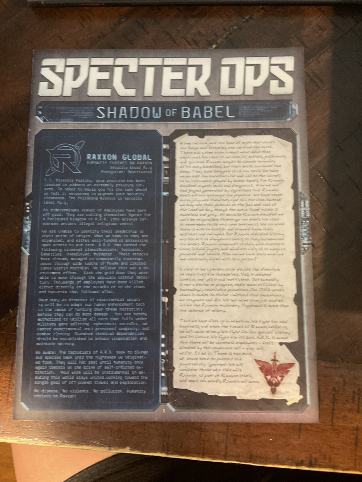 Specter Ops Board Game -Complete, VGC- Plaid Hat Games