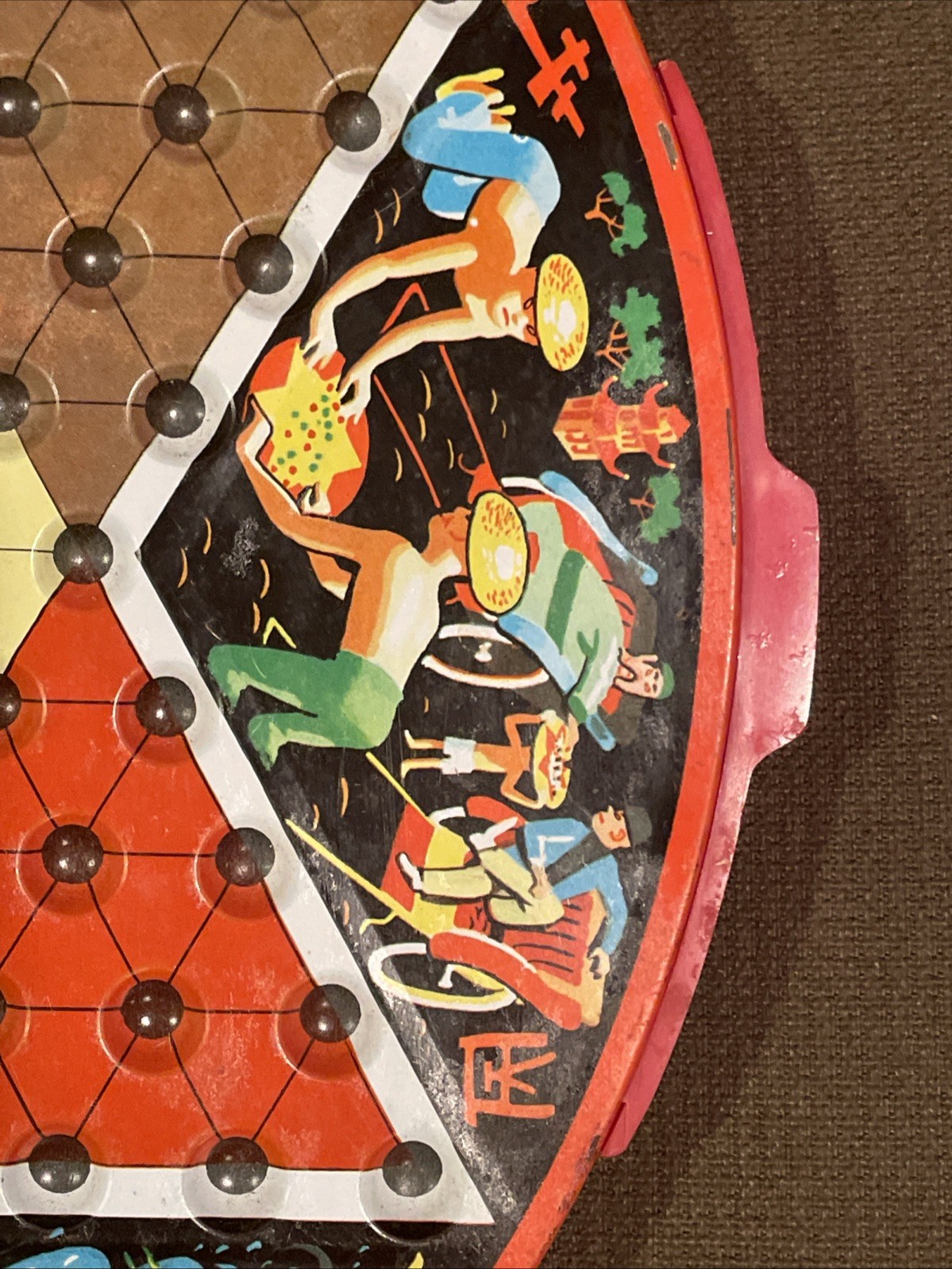 Vintage Chinese Checkers Game Pixie All Metal Game Board by Steven Mfg Co RARE!