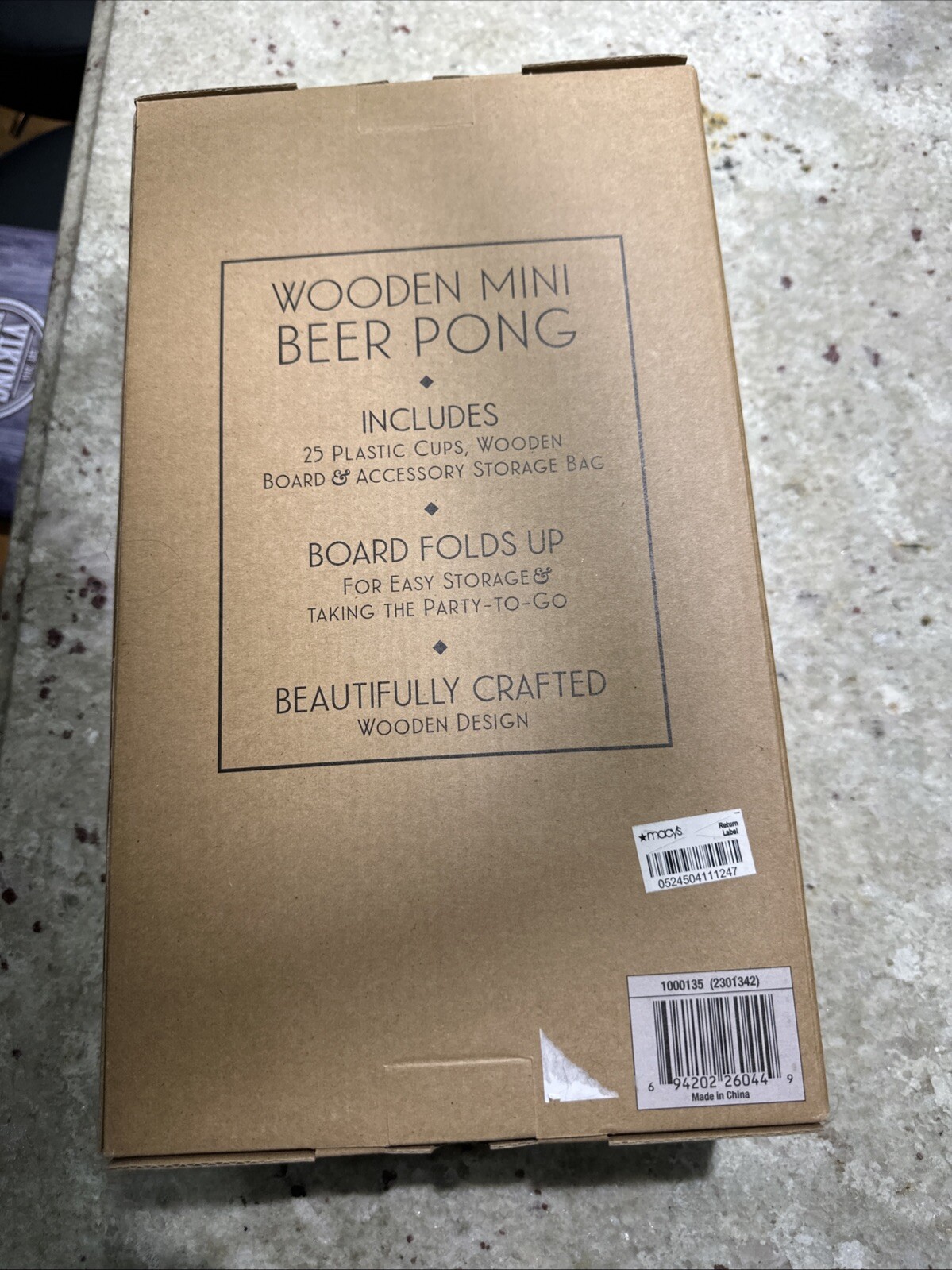 WOODEN MINI BEER PONG PARTY GAME BY STUDIO MERCANTILE