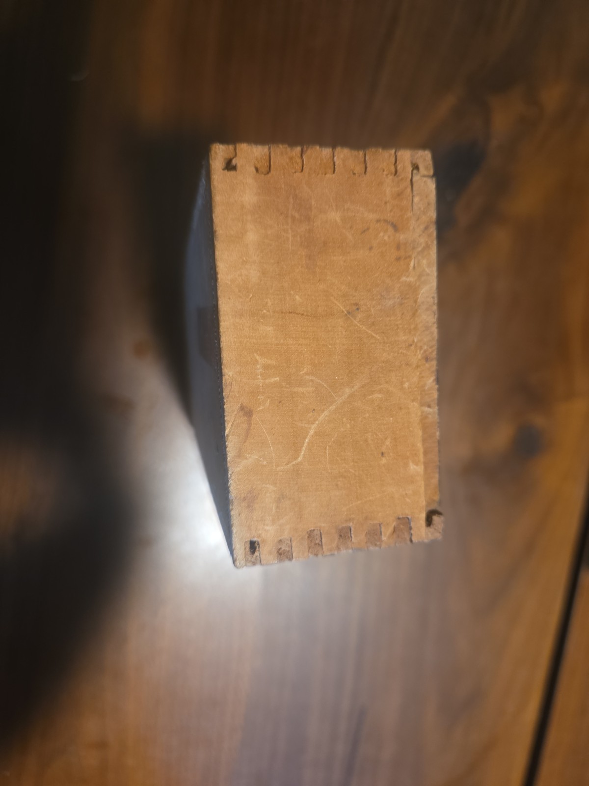 Lot of Vintage Wood Checkers In A Slide Top Dovetailed Wood Box- 30 Checkers.