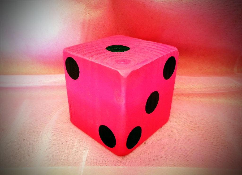 1 Jumbo 3.5″ Hot Pink & Black Lawn Yard DICE – Yardzee, Yahtzee, Bunco, Decor…