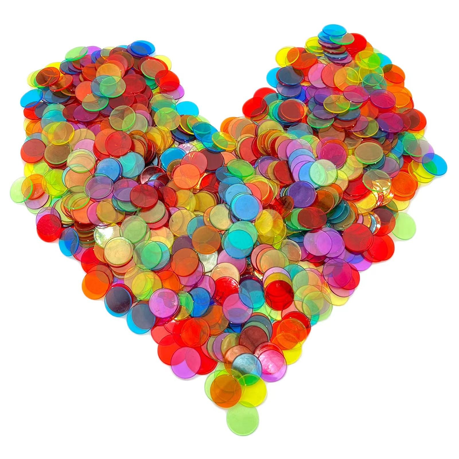 JUNWRROW 1000 Pieces 3/4 inch Transparent 6 Color 8.66 x 7.08 x 0.39 inches