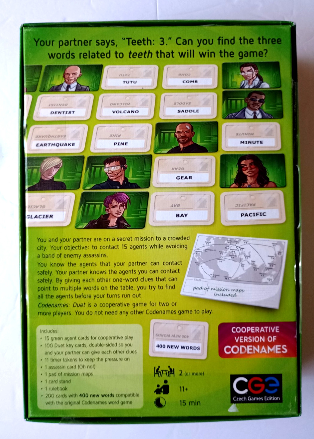 Codenames Duet Word Deduction Game for Two Players by Czech Games New Open Box