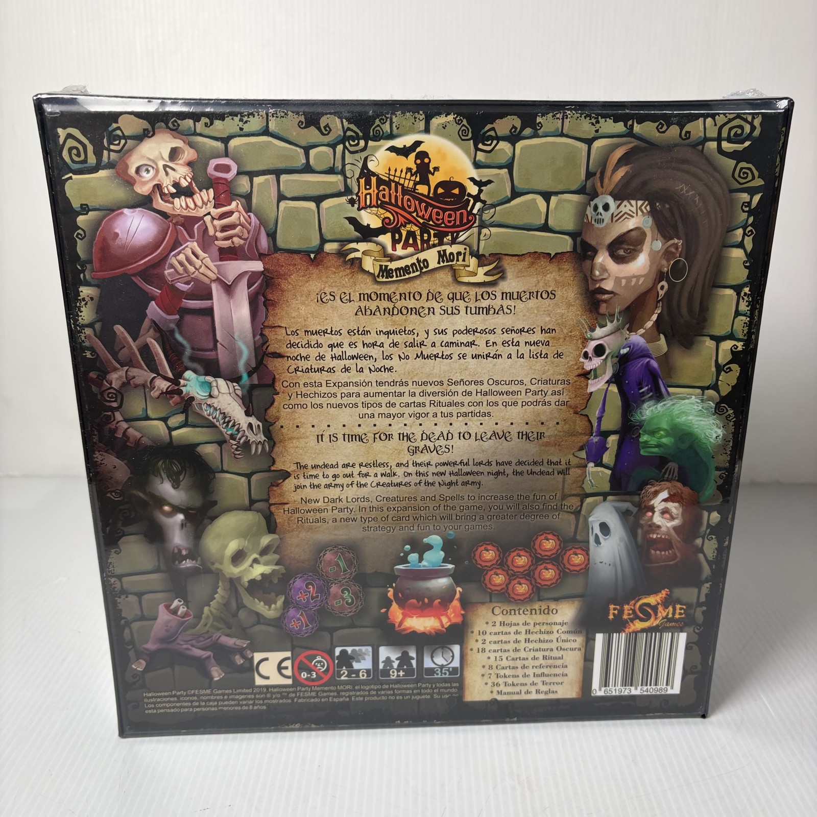 Halloween Party Memento Mori Rare Kickstarter Board Game Expansion FESME Sealed