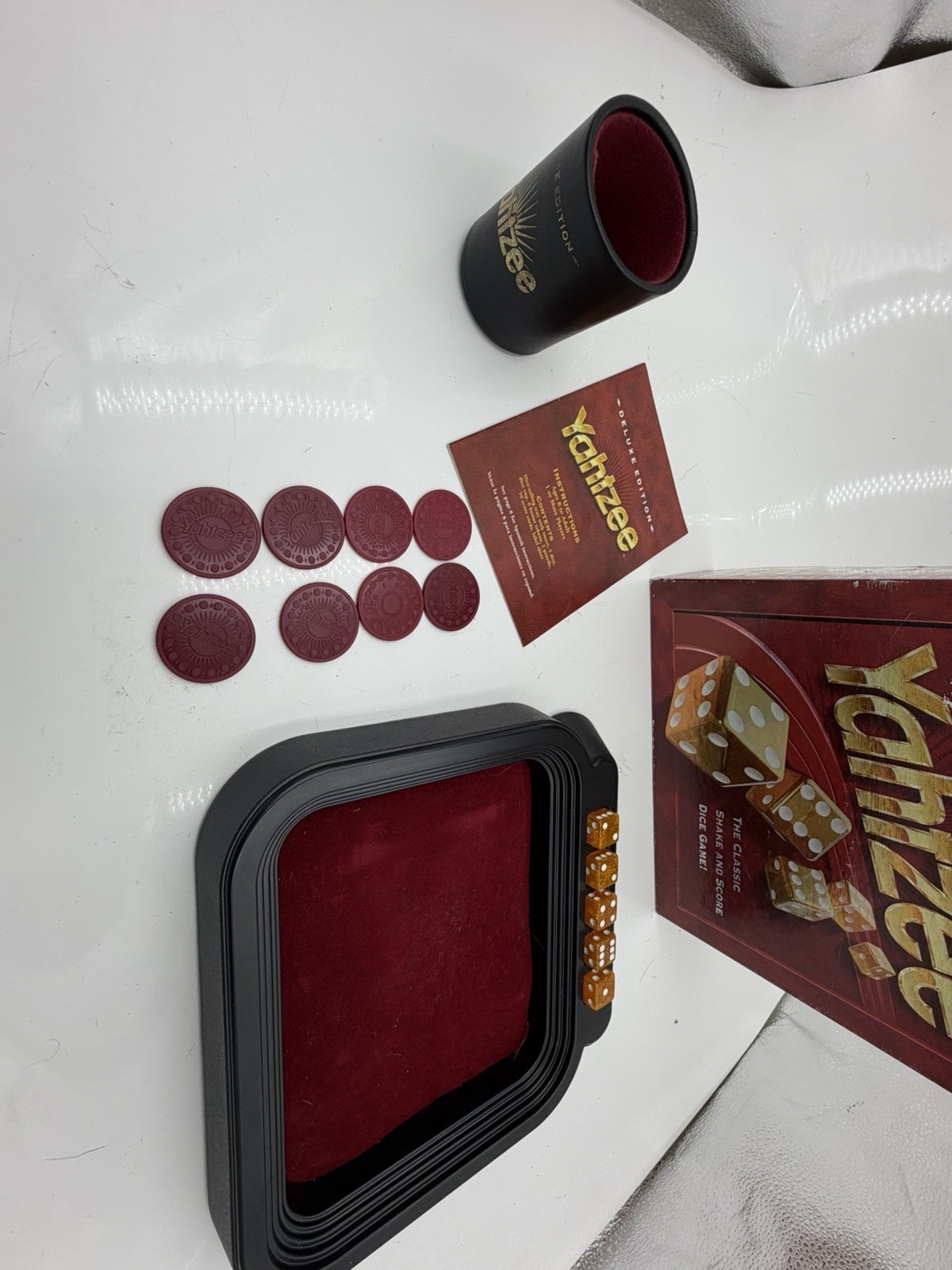 🔥Yahtzee (Deluxe Edition) – 1997 – GAME WITH GOLDEN-FLECKED DICE🔥