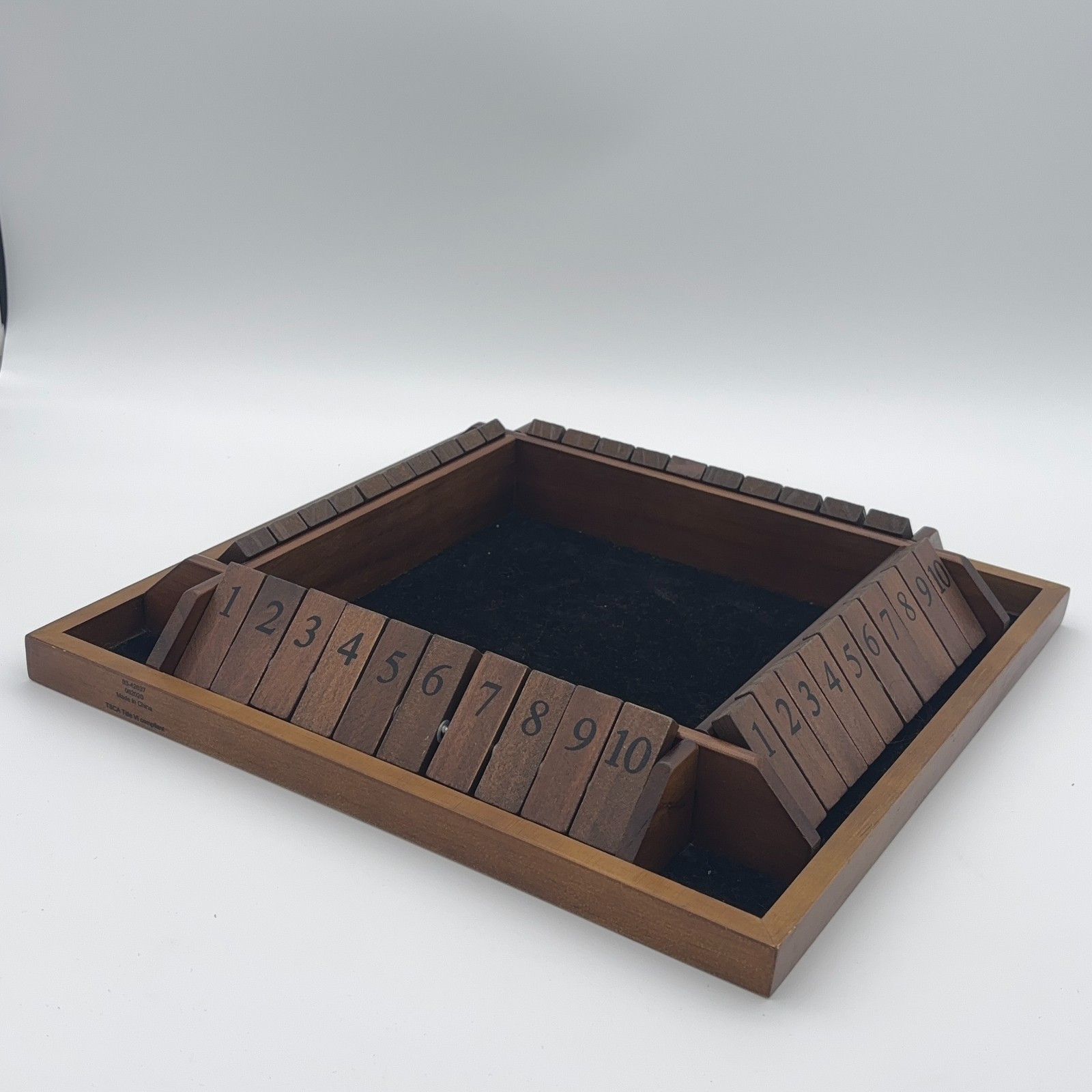 Hey Play 4-Player Wooden Shut the Box Dice Game 10-Number Tiles