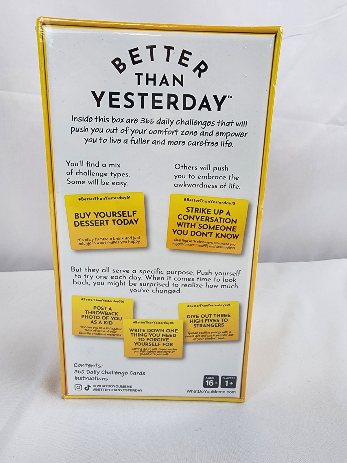 New Sealed What do you meme BETTER THAN YESTERDAY game daily challenges