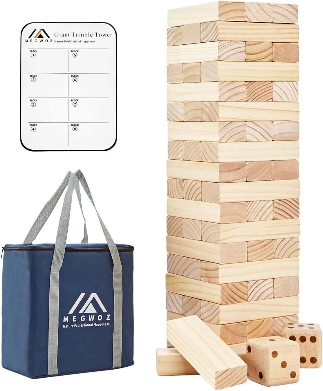 57-Piece Giant Stacking Timber Game – Family Indoor & Outdoor Entertainment