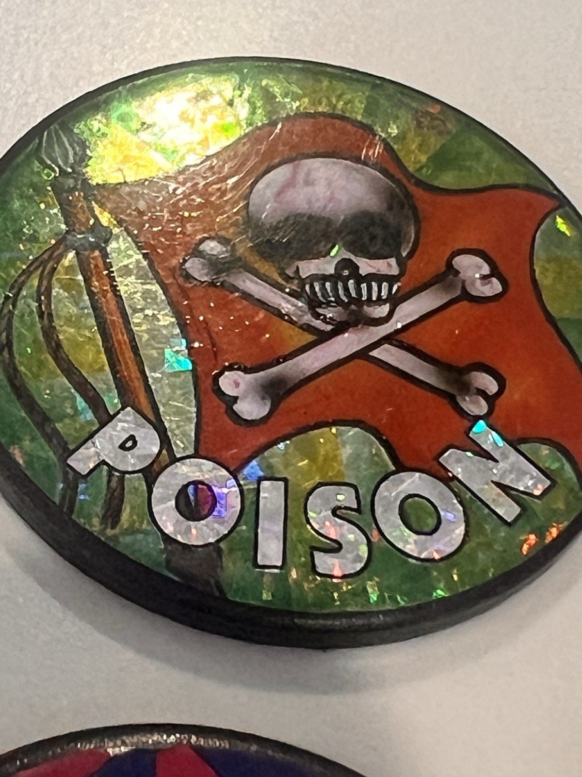 Vtg POGS HEAVY METAL POISON POG SLAMMERS SET OF 3 Skull Metal Lot 90s