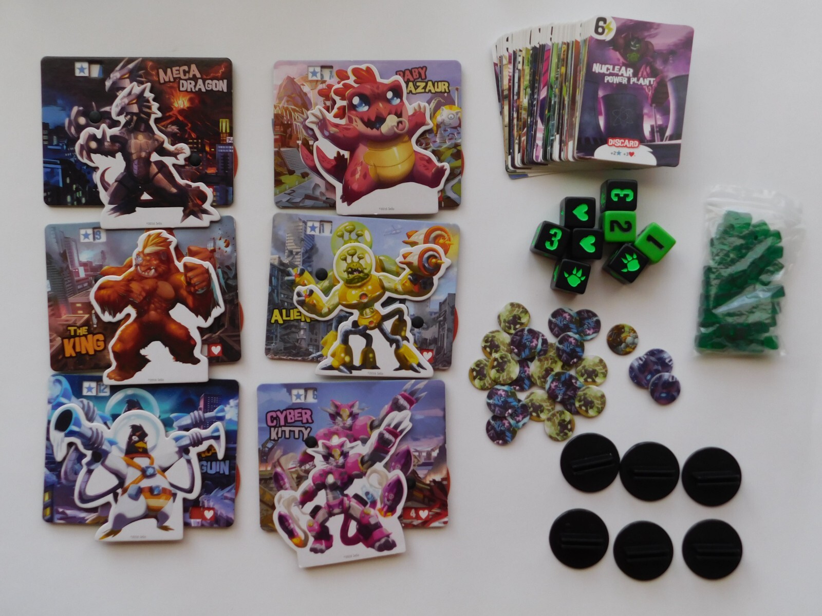 King of Tokyo 2017 Board Game & RARE Promos! 100% Complete! W/ Baby Gigazaur!