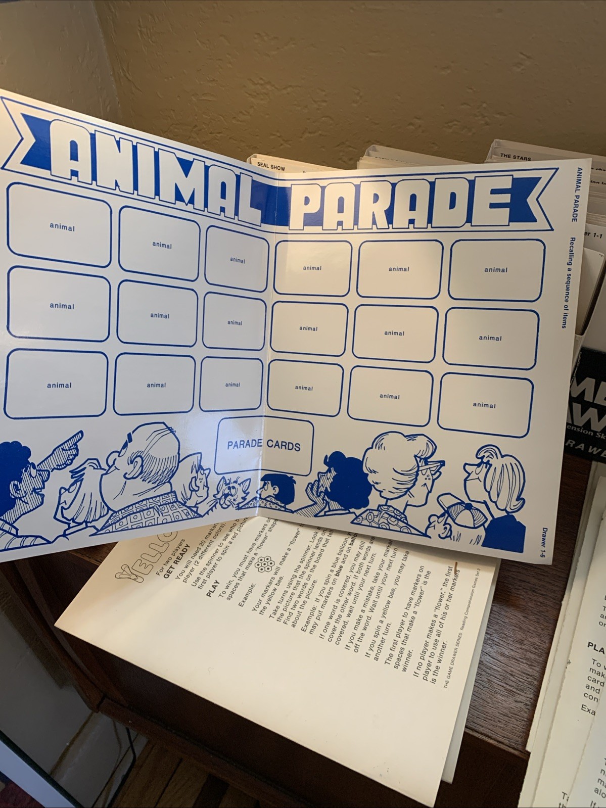 VINTAGE “THE GAME DRAWER” SETS 1,half 2,3,4,7,8-READING COMPRESSION SKILLS GAMES