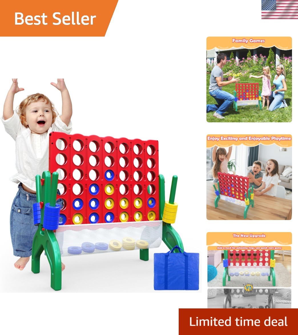 1.9 Ft Giant 4-in-A-Row Connect Game for Family Fun – Portable Indoor/Outdoor
