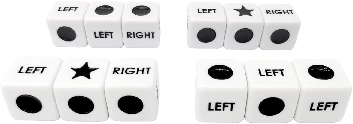 Left Right Center Dice Game Set – 12 Standard Dice Only for LRC Play