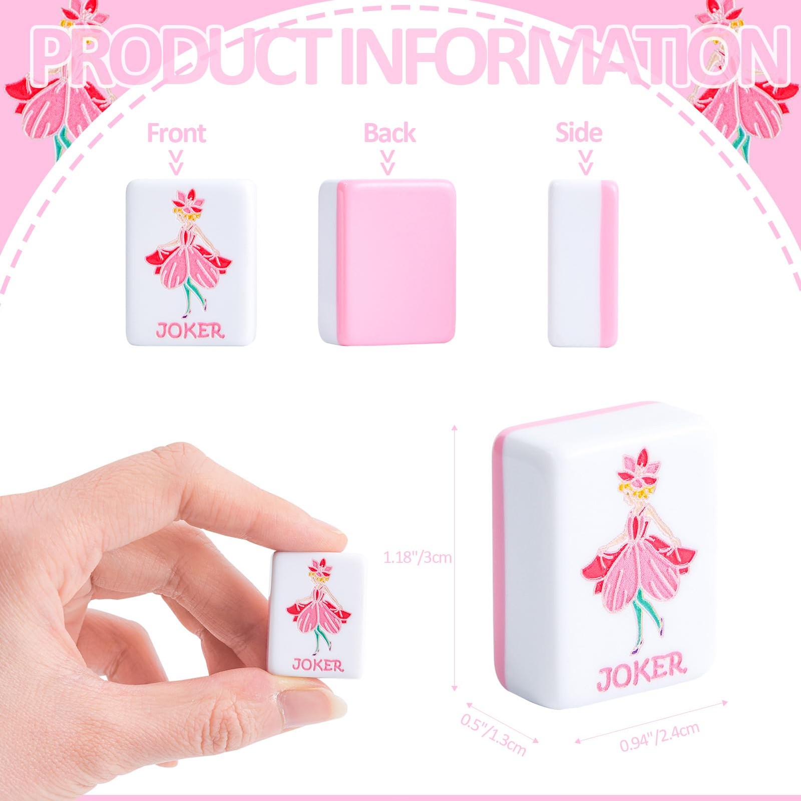 Mahjong Tile Set 160 Pink Melamine Tiles Bag Accessories 2026 American Engraved