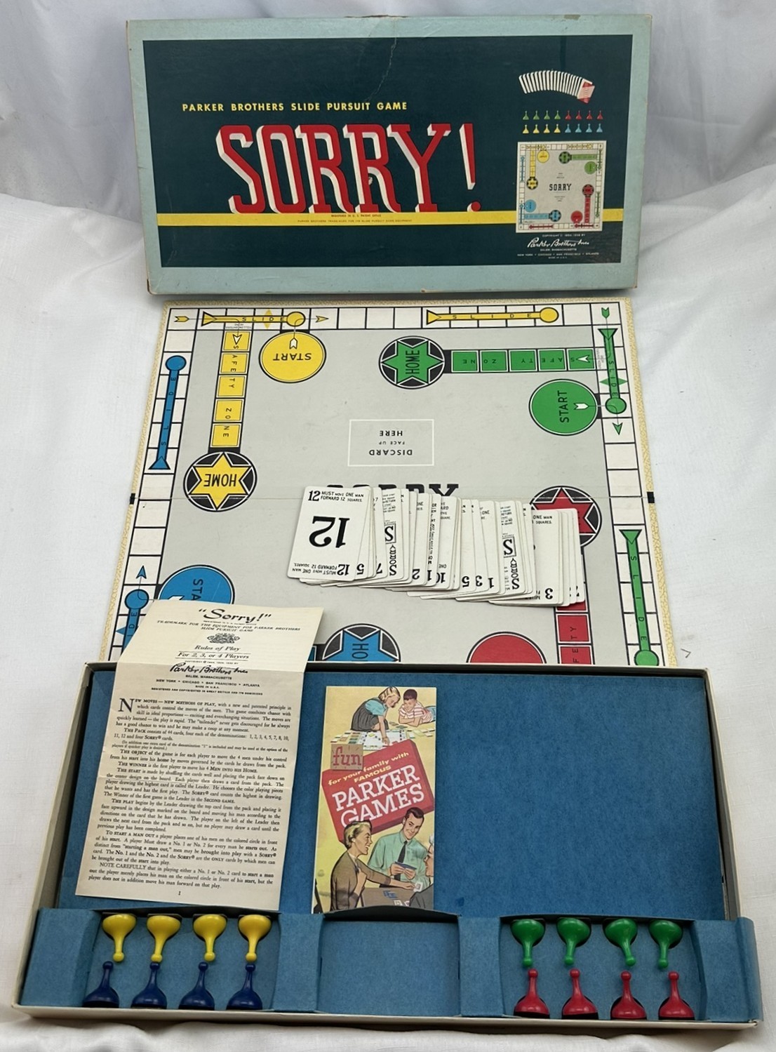 1950 Sorry! Game by Parker Brothers Complete in Great Condition FREE SHIPPING
