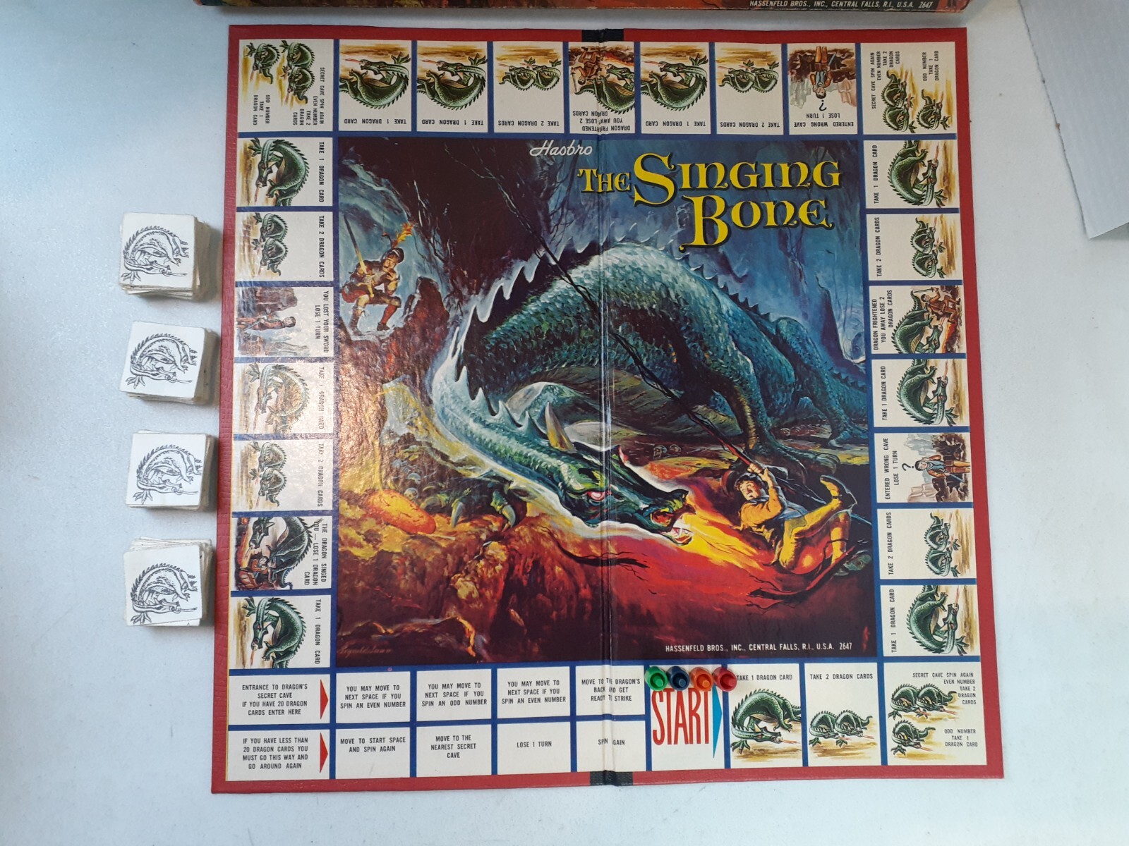 The Singing Bone Dragon Board Game Hassenfeld Hasbro Vintage 1962 Fantasy 125