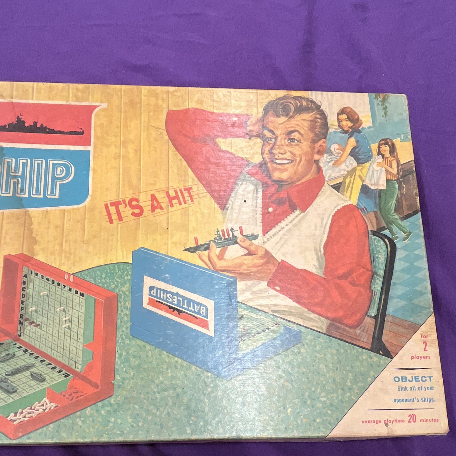 Vintage Battleship Board Game 1967 Milton Bradley 4730 w/ Original Box