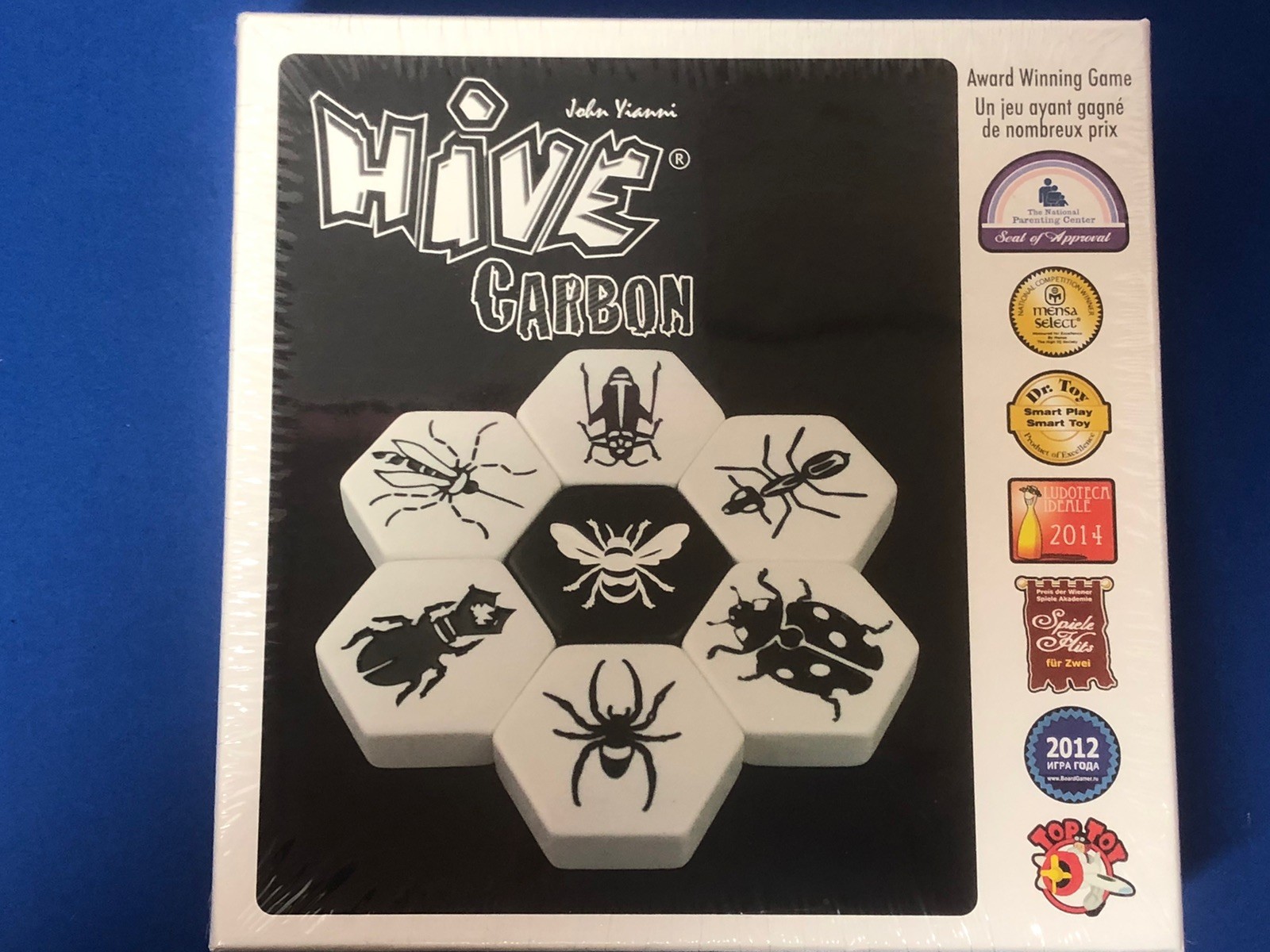 Hive Carbon Tile Board Game 2 Player Black/White Gen 42 Games