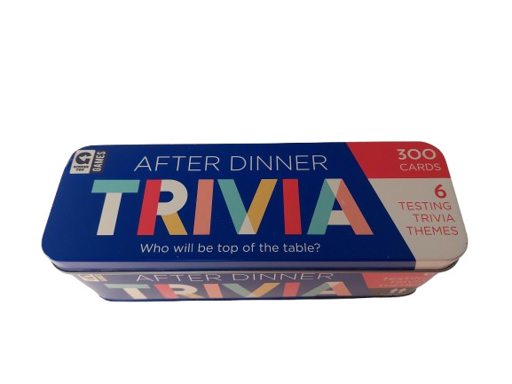 After Dinner Trivia Game 300 Cards 6 Testing Trivia Themes Ages 14+ New In Tin