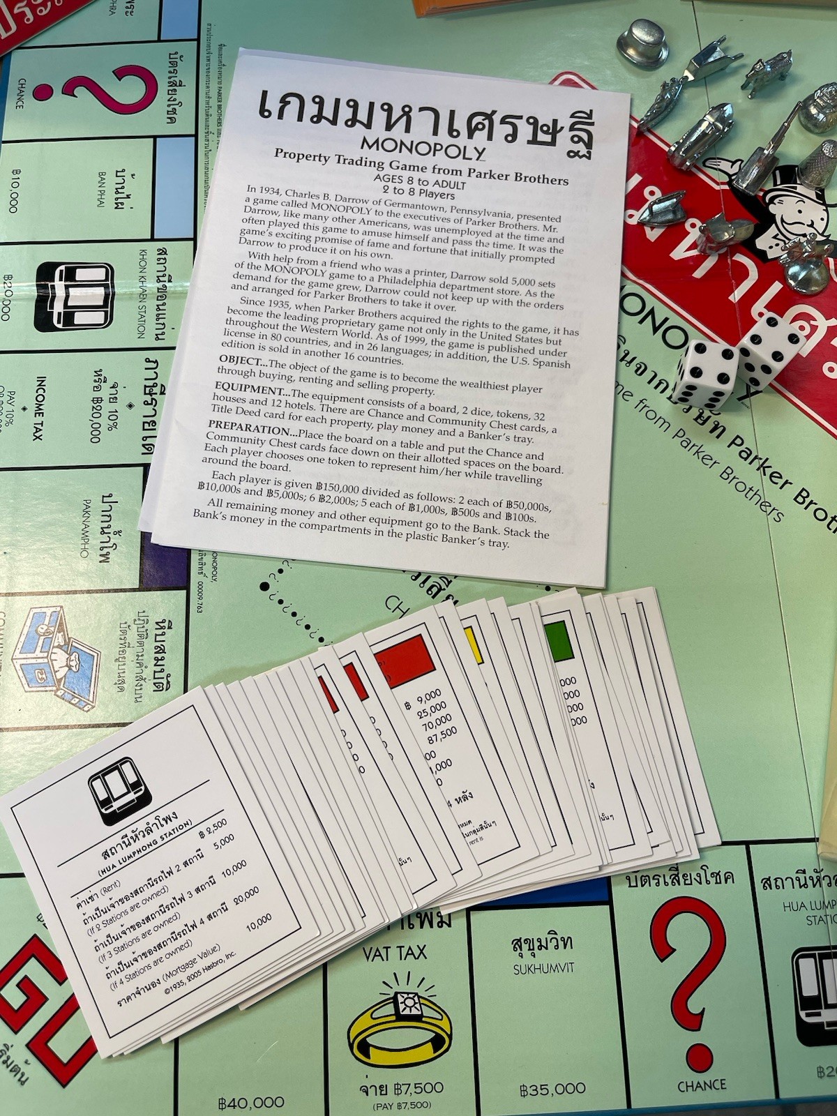 MONOPOLY – THAILAND EDITION – THAI GAME – COMPLETE with METAL PLAYING PIECES