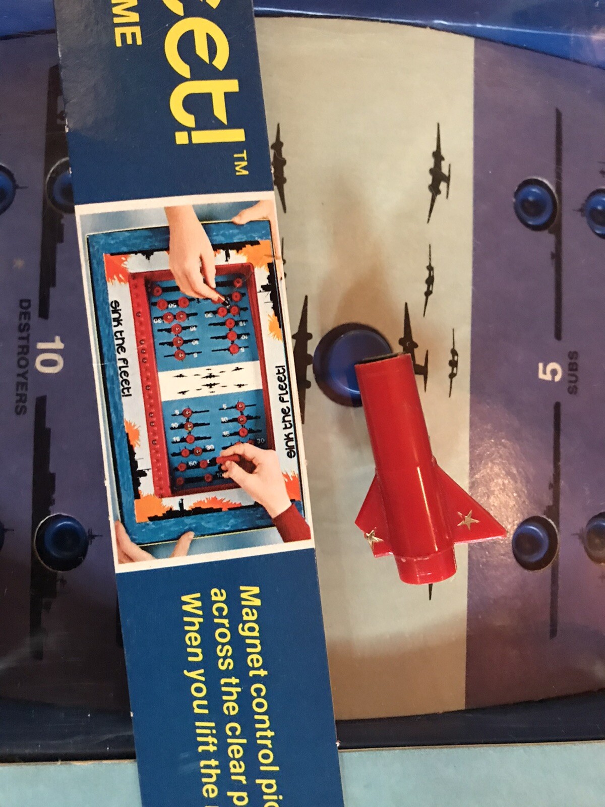 Vintage Sink the Fleet Magnetic Bombing Game 1977 – By Cadaco -Missing One Piece