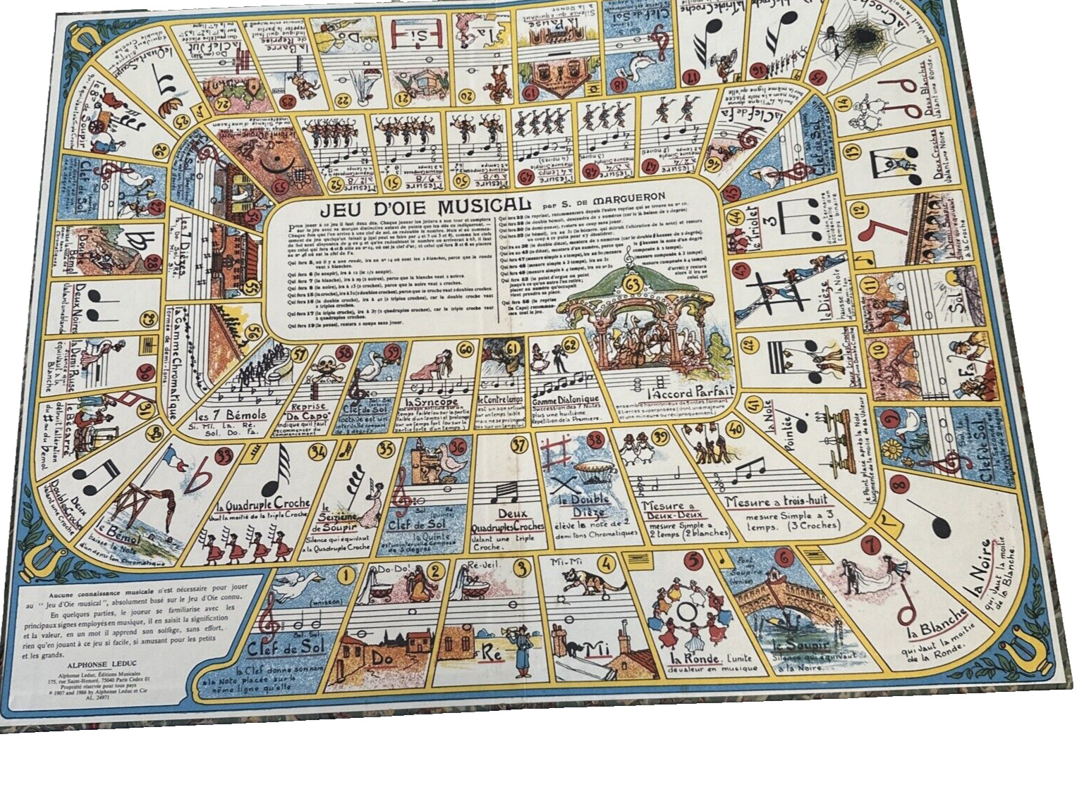 Jeu D’Oie Musical Alphonse Ledvc Vintage French Board Game of the Goose France