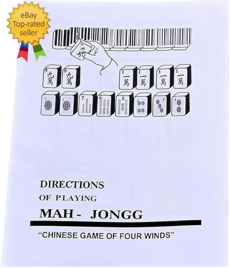 Chinese Mahjong Game Set, Classic with 146+ Green Colored Tiles Dice Professiona