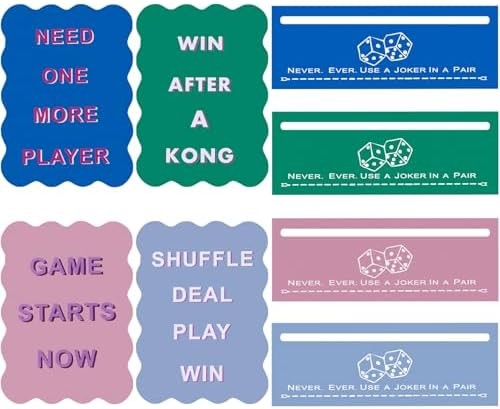 4 Pcs Mahjong Shuffler Cards and 4pcs Card Line Finder, Thickened PVC Mahjong Ac