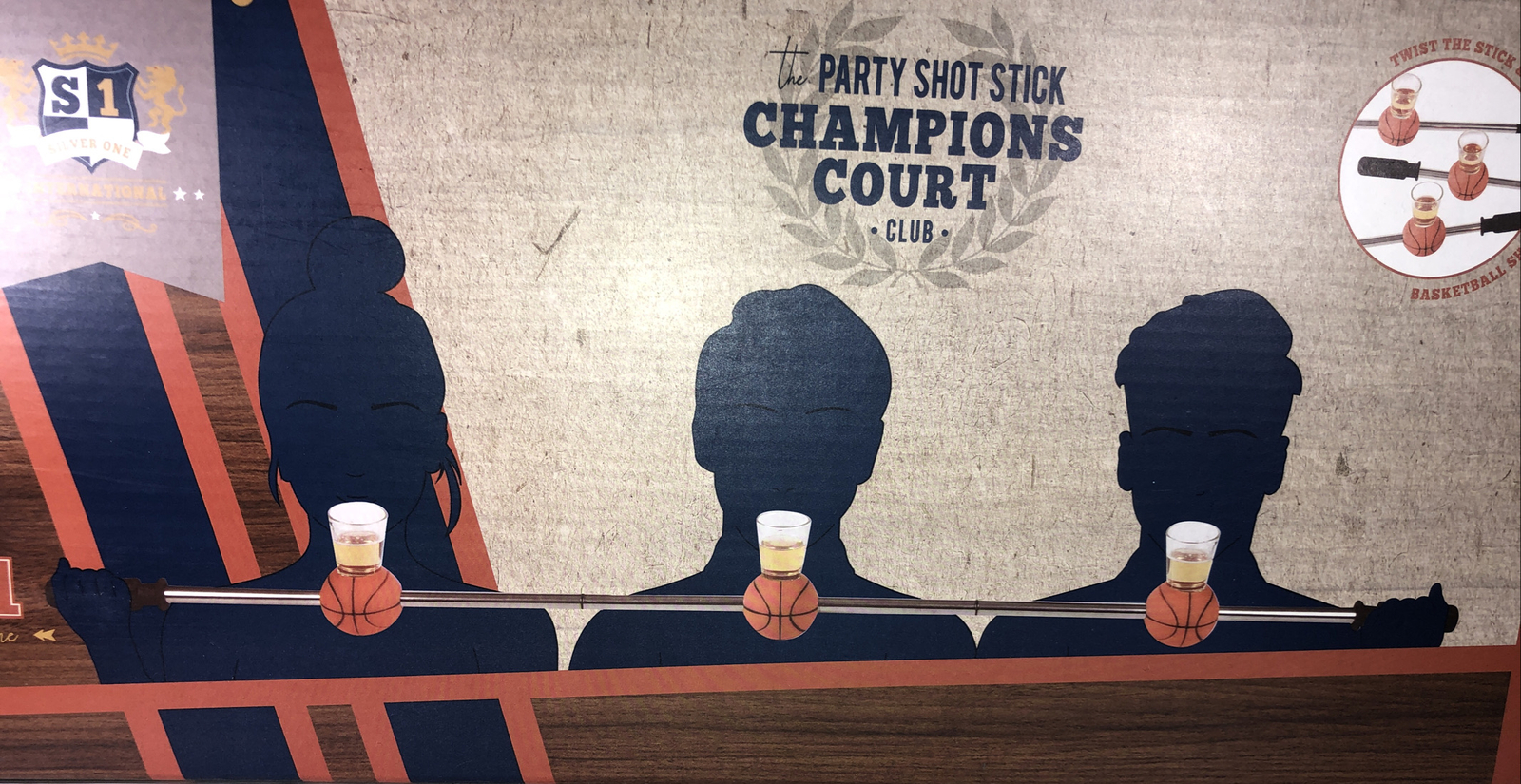 Party Shot Stick Champions Court Club Drinking Game Basketball Shot Glasses NEW