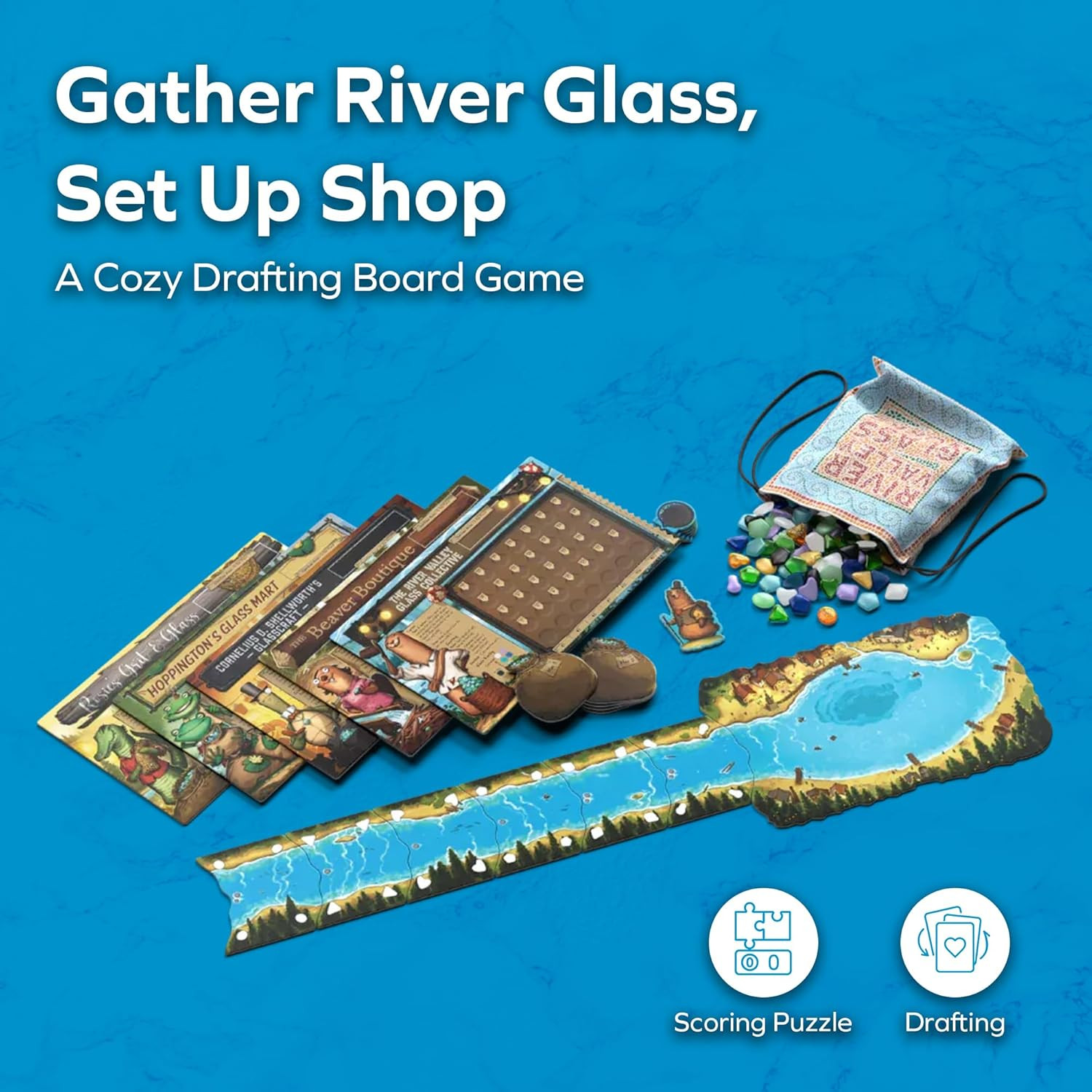 – River Valley Glassworks Deluxe Edition Board Game for Families and Adults – Co