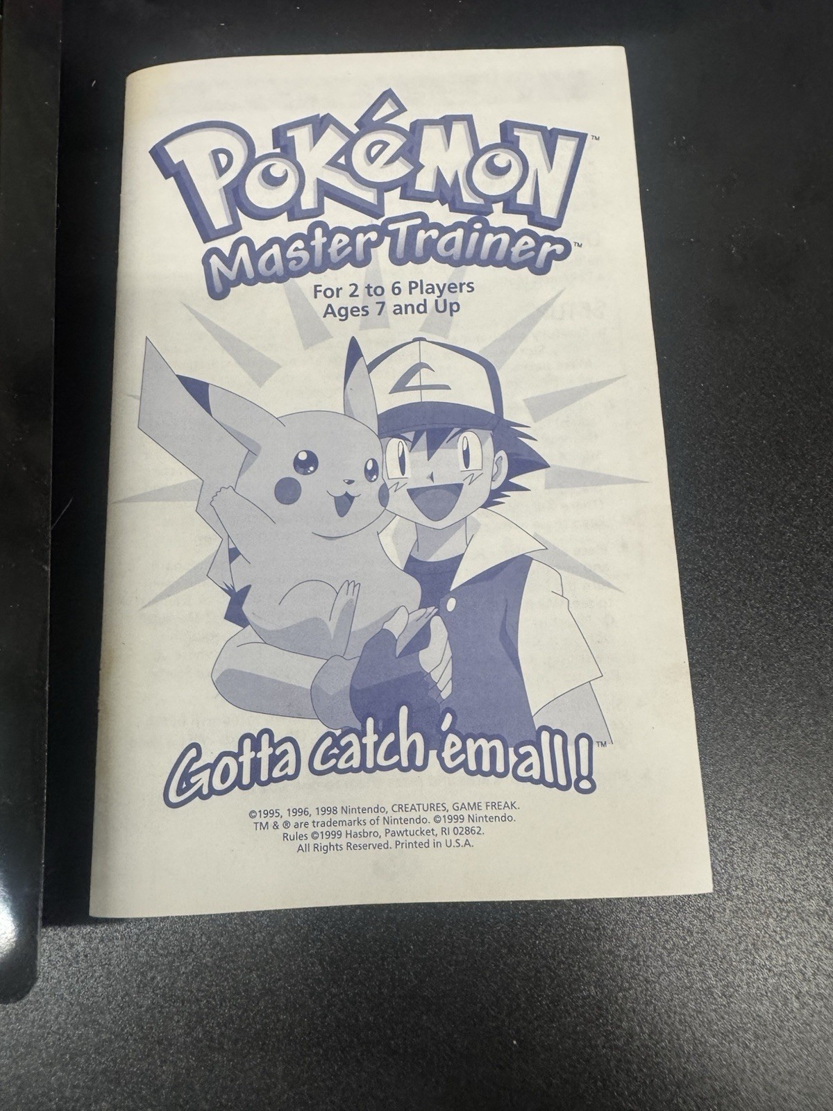 1999 Pokémon Master Trainer Board Game Milton Bradley Incomplete See Description