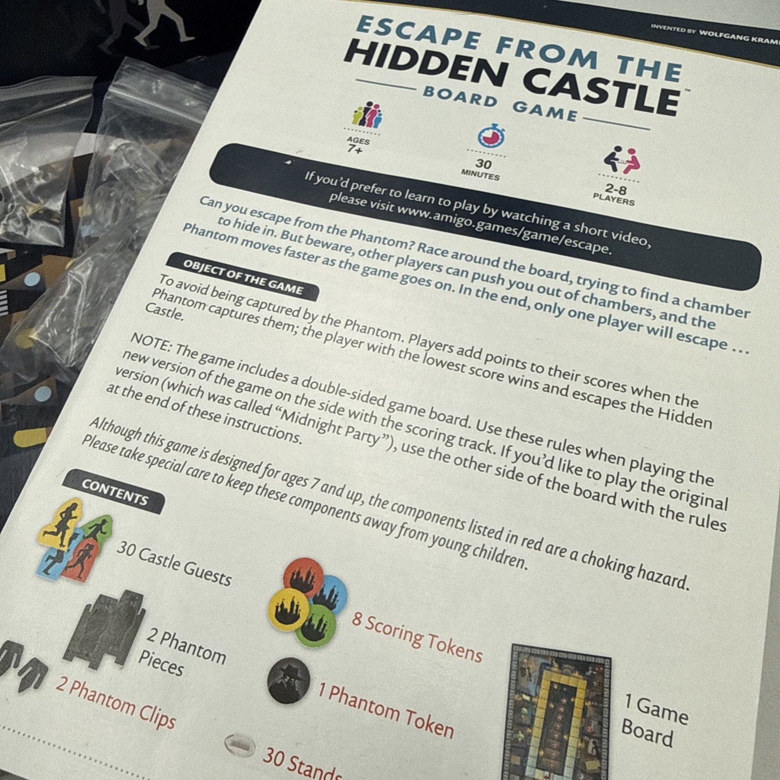 Escape From The Hidden Castle Amigo Board Games OPEN BOX NOB Wolfgang Kramer