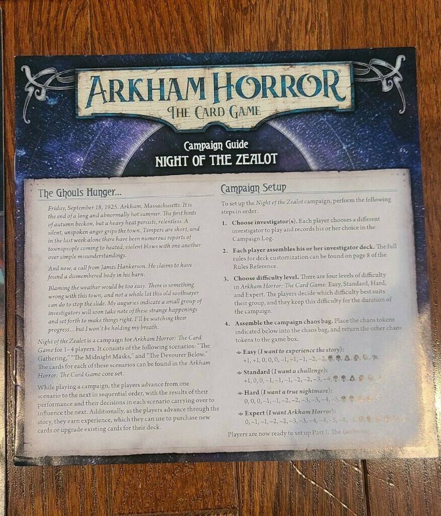 Arkham Horror: The Card Game – LCG – Core Set Replacement Rules Manuals and Box