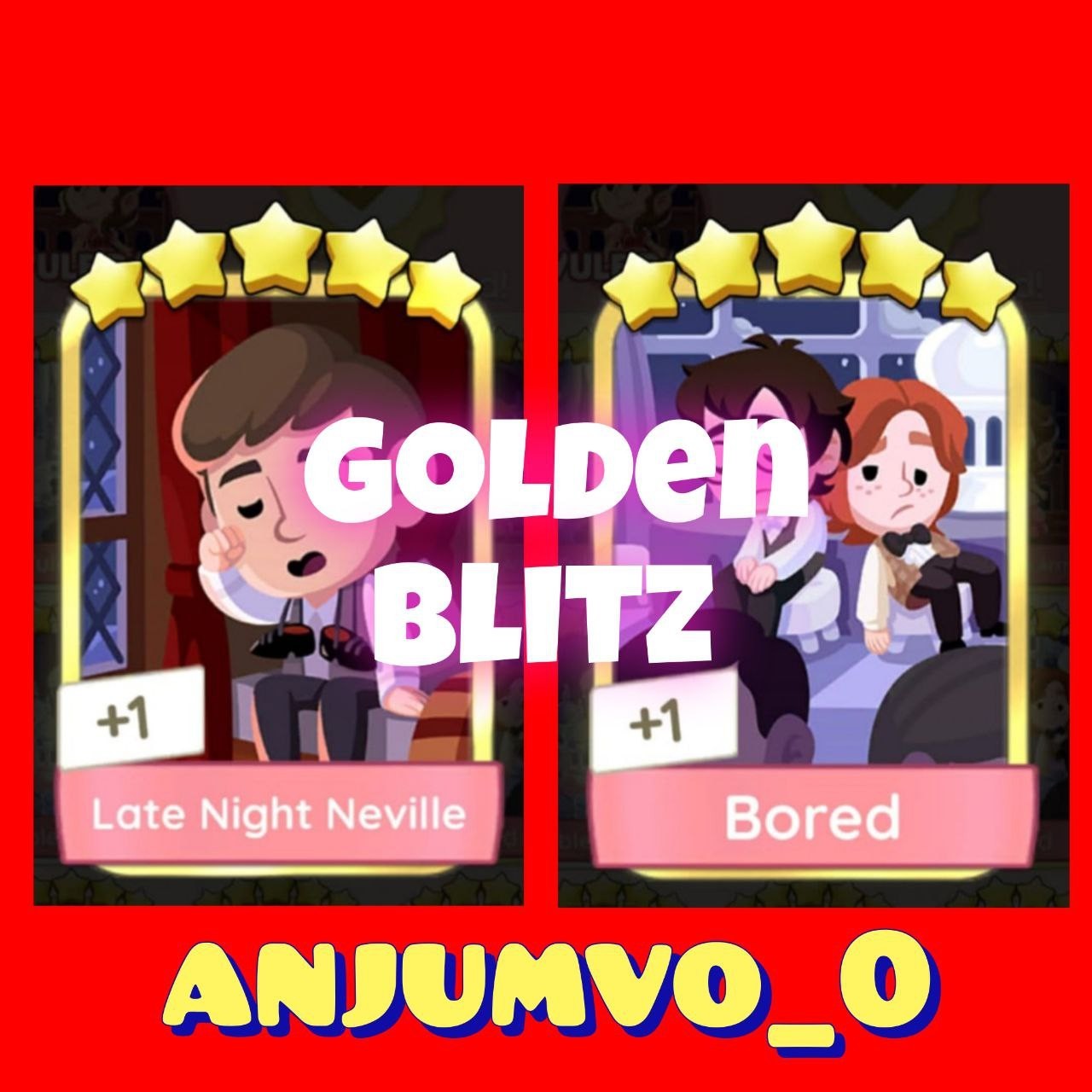 Late Night Nevill & Bored :- Golden Blitz stickers :- Mono_poly_go Sticker