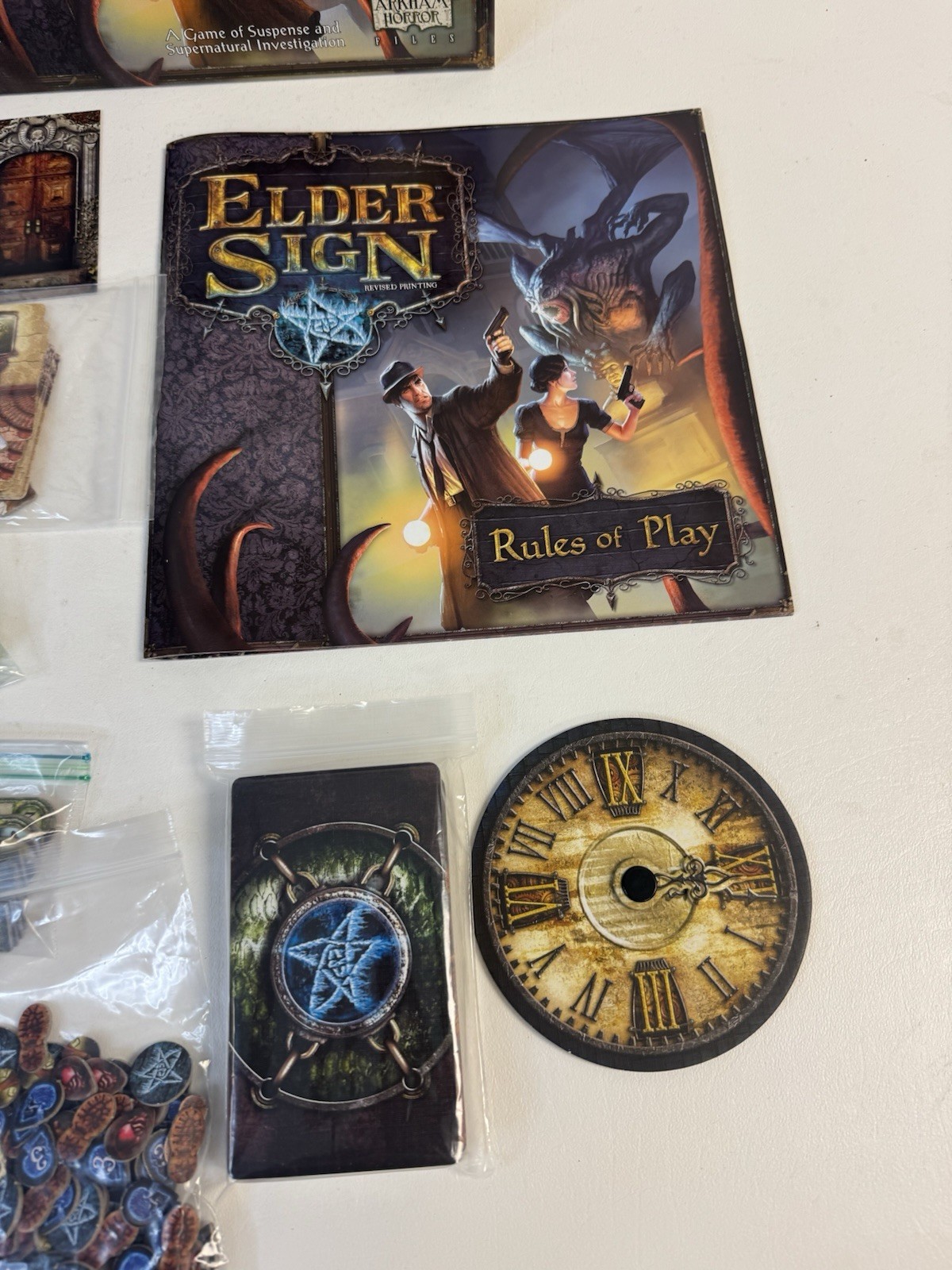 ELDER SIGN Board Game Arkham Horror Files Fantasy Flight Games Complete
