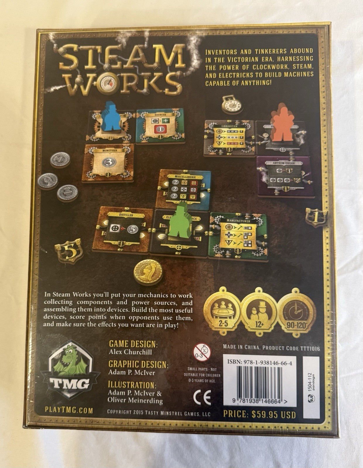 Steam Works Steampunk Worker Placement Board Game TMG Tasty Minstrel Games 2015