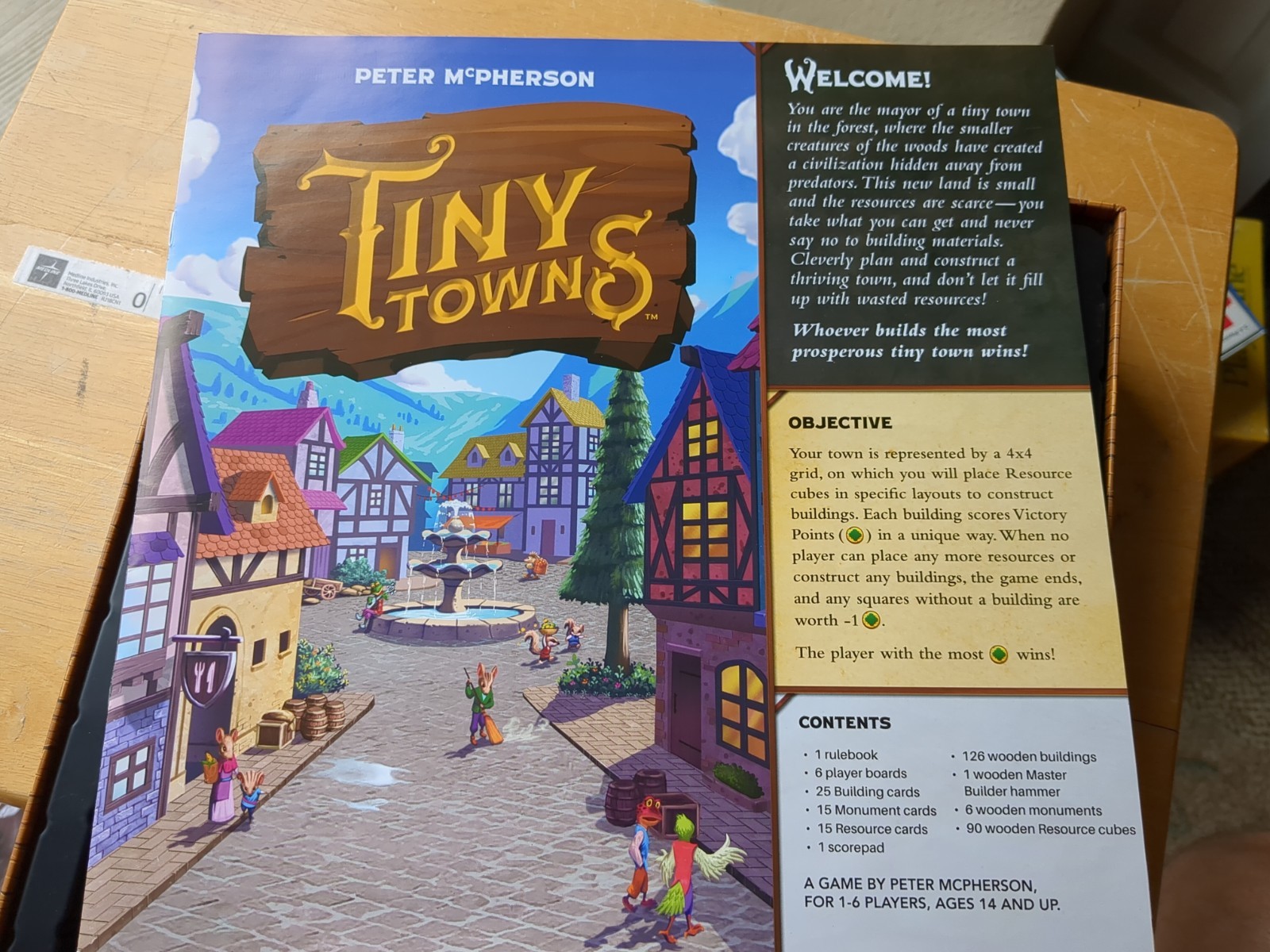 Tiny Towns Board Game, AEG Peter McPherson, 2019 Complete