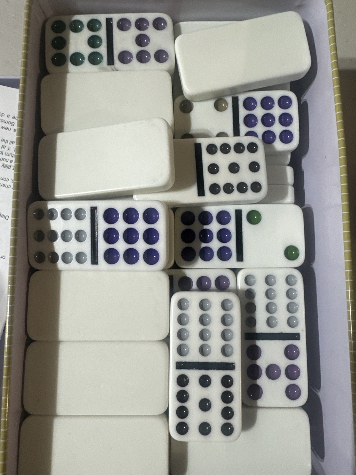 Cardinals MEXICAN TRAIN Jumbo DOMINOES Double Twelve Color Dot TIN 2005