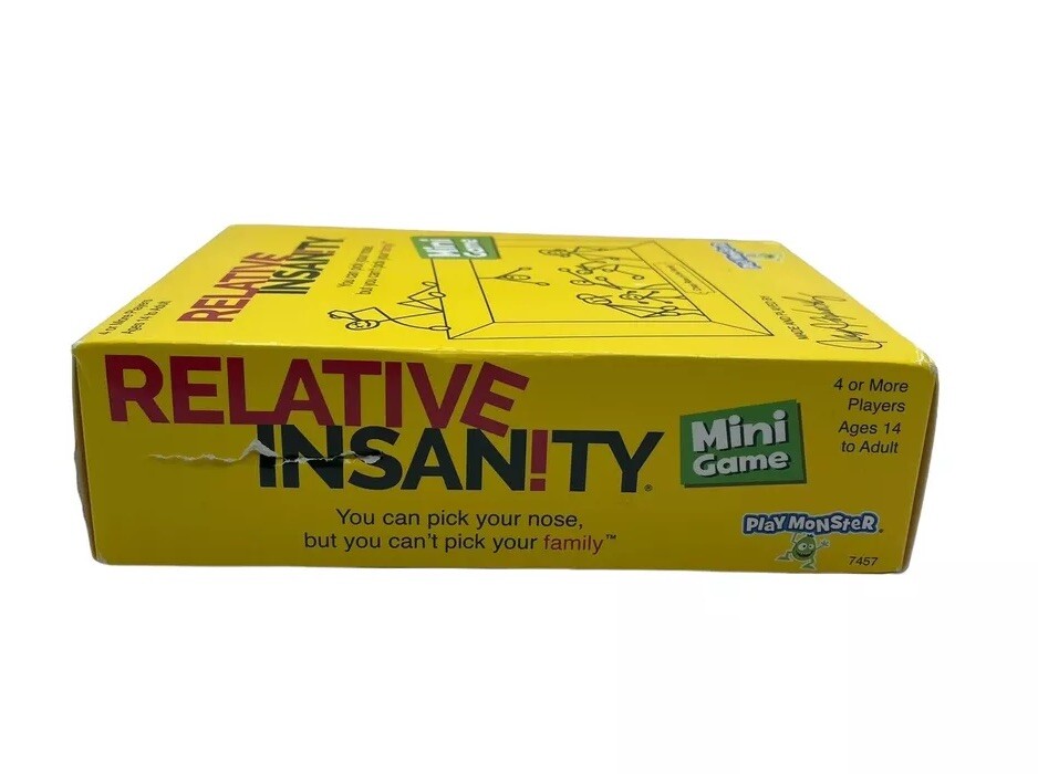 Relative Insanity Mini Game Ages 14 to Adult Requires 4+ Players – Travel Game