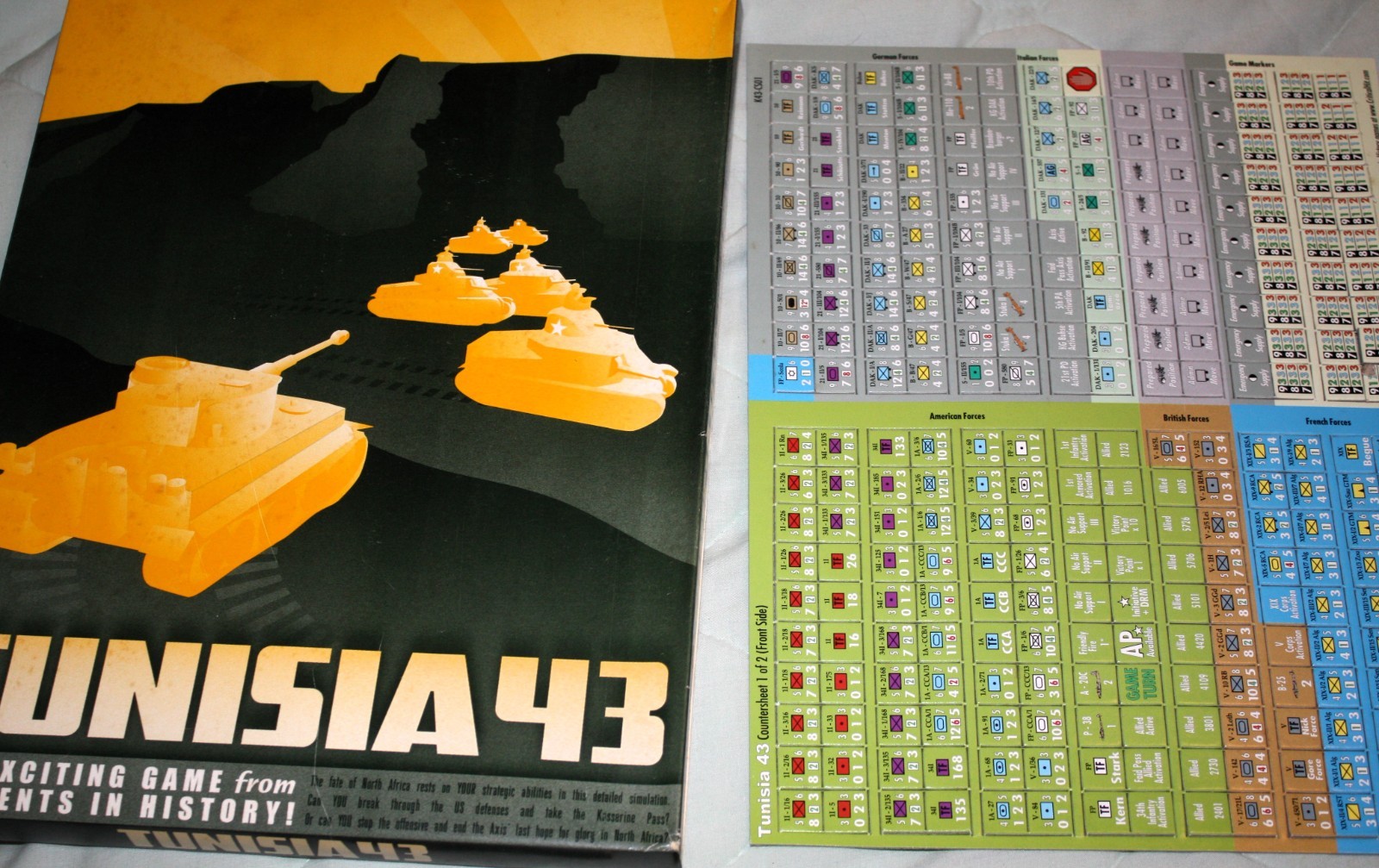 Tunisia 43 Moments in History Game Unpunched. Slight wear on box corners
