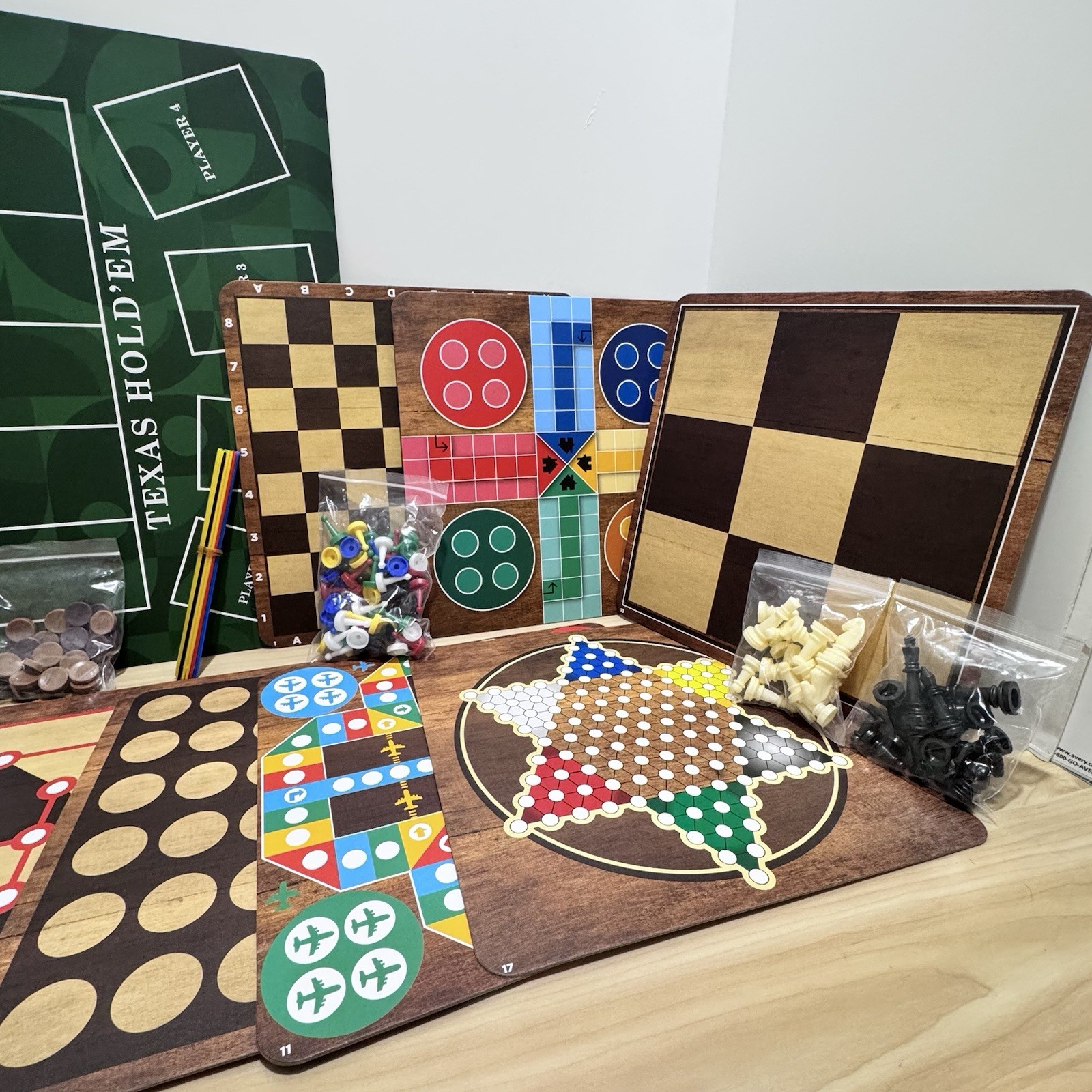 Classic Games 365 Game Set Board Games, Cards Dice, Double Sided Boards Open Box