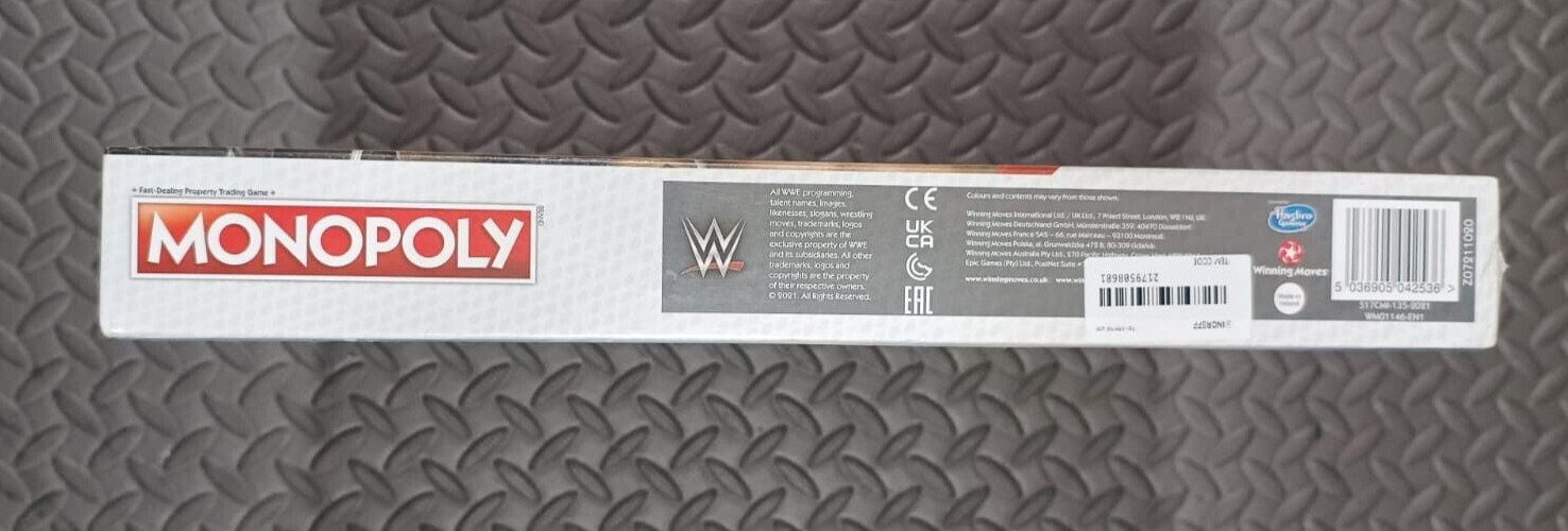 Hasbro Monopoly WWE Smack down Vs Raw Board Game Wrestling 2021 Rare OOP